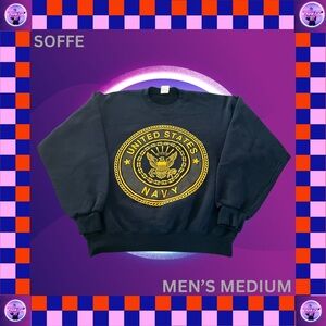 Navy blue and yellow vintage US Navy sweatshirt